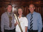 Left to Right: Mike Gill Phoenix President, Karen Townend Olympic Torch Bearer, Michael Robb Event Organiser